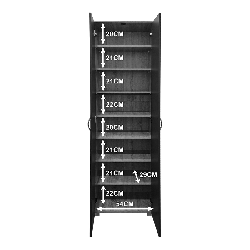 Παπουτσοθήκη-Ντουλάπα Racka pakoworld sonoma-ανθρακί 58x34x186εκ