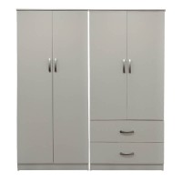 Ντουλάπα τετράφυλλη Athos pakoworld λευκή 160x42x180εκ