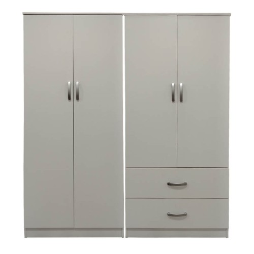 Ντουλάπα τετράφυλλη Athos pakoworld λευκή 160x42x180εκ