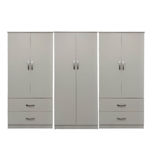 Ντουλάπα εξάφυλλη Athos pakoworld λευκή 240x42x180εκ