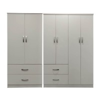 Ντουλάπα εξάφυλλη Athos pakoworld λευκή 200,5x42x180εκ
