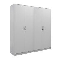 Ντουλάπα τετράφυλλη Athos Ι pakoworld λευκή 160x42x180εκ