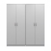 Ντουλάπα τετράφυλλη Athos Ι pakoworld λευκή 160x42x180εκ