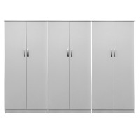 Ντουλάπα εξάφυλλη Athos ΙΙ pakoworld λευκή 240x42x180εκ