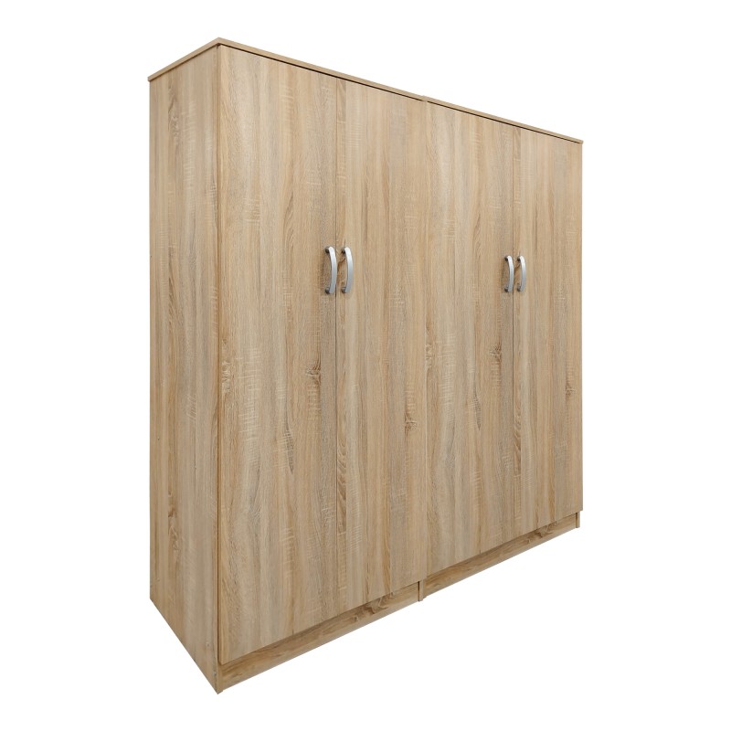Ντουλάπα τετράφυλλη Athos Ι pakoworld sonoma 160x42x180εκ