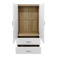 Ντουλάπα τετράφυλλη Athos pakoworld sonoma-λευκό 160x42x180εκ