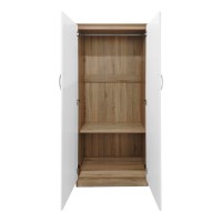 Ντουλάπα τετράφυλλη Athos pakoworld sonoma-λευκό 160x42x180εκ