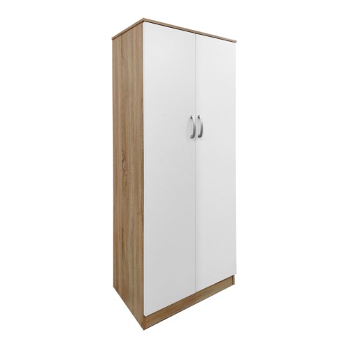 Ντουλάπα τετράφυλλη Athos Ι pakoworld sonoma-λευκό 160x42x180εκ