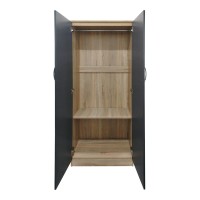 Ντουλάπα εξάφυλλη Athos I pakoworld sonoma-ανθρακί 240x42x180εκ