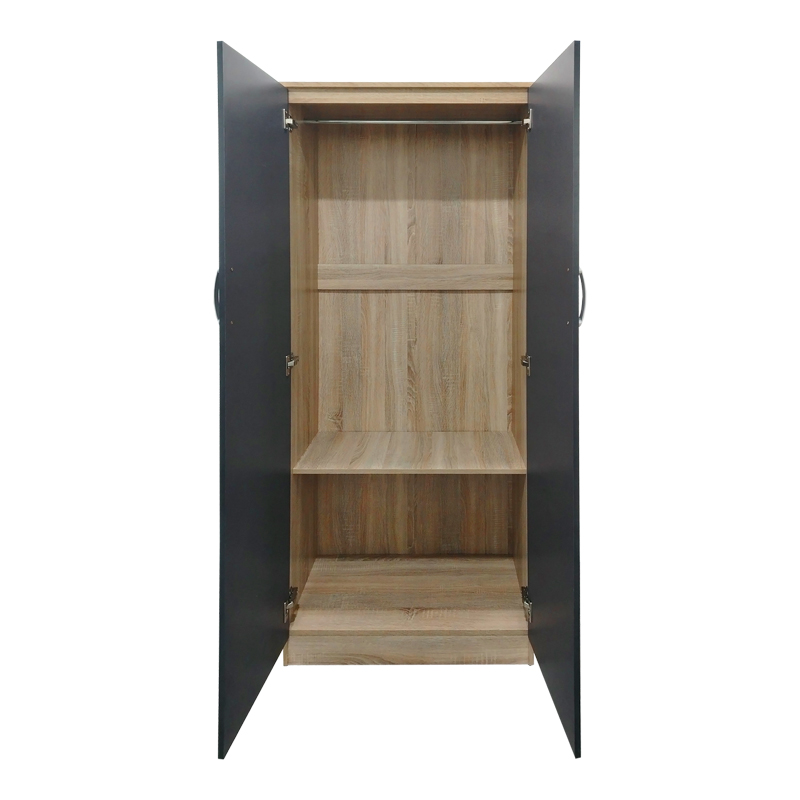 Ντουλάπα εξάφυλλη Athos I pakoworld sonoma-ανθρακί 240x42x180εκ