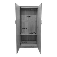 Ντουλάπα τετράφυλλη Athos Ι pakoworld sonoma-ανθρακί 160x42x180εκ
