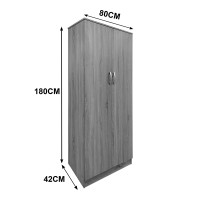 Ντουλάπα εξάφυλλη Athos ΙΙ pakoworld sonoma-ανθρακί 240x42x180εκ