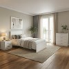 Σετ Κρεβατοκάμαρας Athos λευκό με Κρεβάτι 90x190εκ Σετ 3τεμ