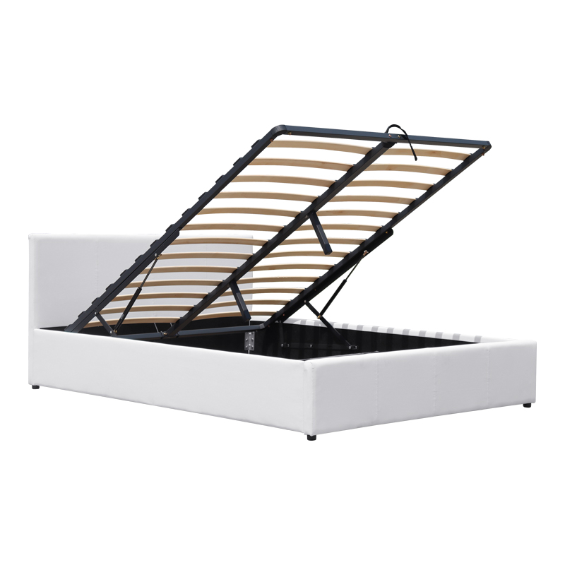 Κρεβάτι Dellia pakoworld με αποθηκευτικό χώρο pu λευκό 120x200εκ