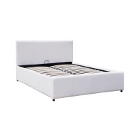 Κρεβάτι Dellia pakoworld με αποθηκευτικό χώρο pu λευκό 120x200εκ