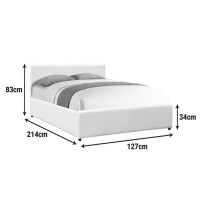 Κρεβάτι Dellia pakoworld με αποθηκευτικό χώρο pu λευκό 120x200εκ