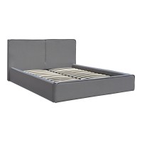Κρεβάτι διπλό Zento pakoworld γκρι ύφασμα 160x200εκ