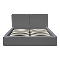 Κρεβάτι διπλό Zento pakoworld γκρι ύφασμα 160x200εκ