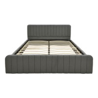 Κρεβάτι διπλό Myrelia pakoworld ανθρακί ύφασμα 160x200εκ