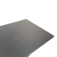 Τραπέζι Bethan pakoworld sintered stone-μέταλλο μαύρο μαρμάρου-μαύρο 160x80x75εκ