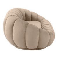 Καναπές Embrace pakoworld βελούδο σε γκρι μπεζ απόχρωση 180x105x65εκ