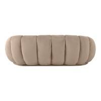 Καναπές Embrace pakoworld βελούδο σε γκρι μπεζ απόχρωση 180x105x65εκ