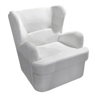 Πολυθρόνα Regalo pakoworld βελούδο σε λευκή απόχρωση 75x88x85εκ