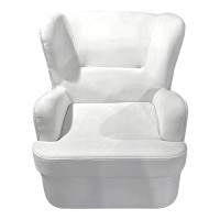 Πολυθρόνα Regalo pakoworld βελούδο σε λευκή απόχρωση 75x88x85εκ