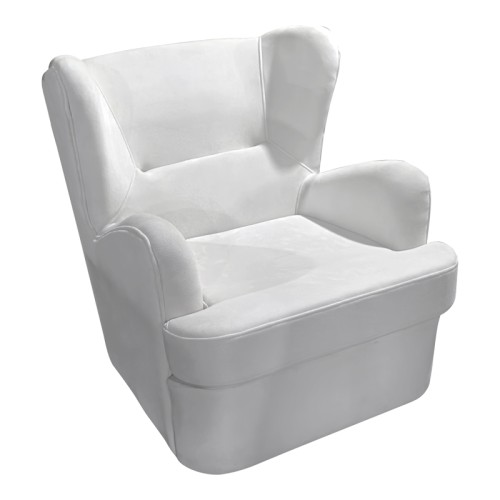 Πολυθρόνα Regalo pakoworld βελούδο σε λευκή απόχρωση 75x88x85εκ