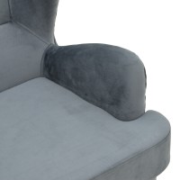 Πολυθρόνα Regalo pakoworld βελούδο σε ανθρακί απόχρωση 75x88x85εκ