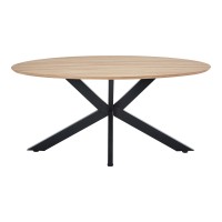 Τραπέζι Makrey pakoworld sonoma mdf- μαύρα μεταλλικά πόδια 160x90x75εκ