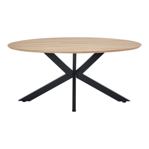 Τραπέζι Makrey pakoworld sonoma mdf- μαύρα μεταλλικά πόδια 160x90x75εκ