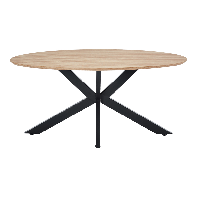 Τραπέζι Makrey pakoworld sonoma mdf- μαύρα μεταλλικά πόδια 160x90x75εκ