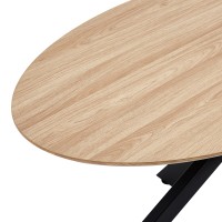 Τραπέζι Makrey pakoworld sonoma mdf- μαύρα μεταλλικά πόδια 160x90x75εκ