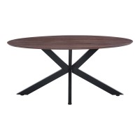 Τραπέζι Makrey pakoworld καρυδί mdf- μαύρα μεταλλικά πόδια 160x90x75εκ