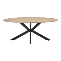 Τραπέζι Makrey pakoworld sonoma mdf- μαύρα μεταλλικά πόδια 180x90x75εκ