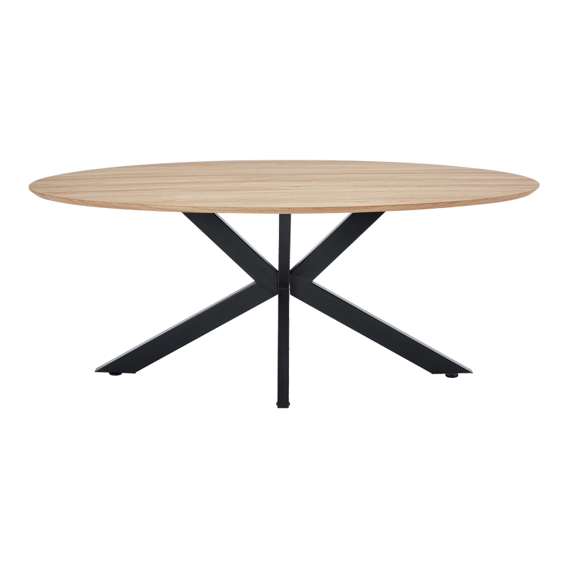 Τραπέζι Makrey pakoworld sonoma mdf- μαύρα μεταλλικά πόδια 180x90x75εκ