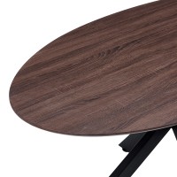 Τραπέζι Makrey pakoworld καρυδί mdf- μαύρα μεταλλικά πόδια 180x90x75εκ