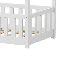 Παιδικό κρεβάτι Bambie με κιγκλίδωμα τ. Montessori pakoworld ξύλο πεύκου λευκό 70x140εκ