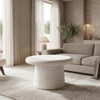 Τραπέζι σαλονιού Herona pakoworld mdf λευκό Φ60x40εκ