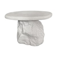 Τραπέζι σαλονιού Zinol pakoworld mdf-polyresin λευκό Φ60x41εκ