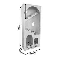Βιβλιοθήκη-ραφιέρα Boolten pakoworld mdf λευκό 80x38x190εκ