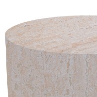 Τραπέζι σαλονιού Tierra pakoworld MGO όψη τραβερτίνας Φ75x37εκ