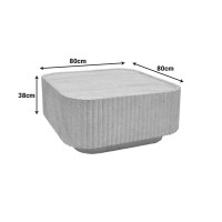 Τραπέζι σαλονιού Doric pakoworld MGO όψη τραβερτίνας 80x80x38εκ