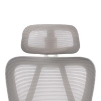 Καρέκλα γραφείου διευθυντή Exeter pakoworld λευκή - mesh γκρι 50x58x119-129εκ