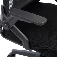 Καρέκλα γραφείου Plymot pakoworld mesh χρώμα μαύρο 48x58x112-122εκ