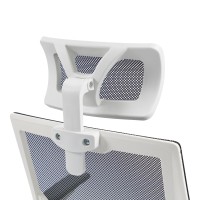 Καρέκλα γραφείου Plymot pakoworld λευκή - mesh μαύρο 48x58x112-122εκ