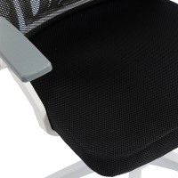 Καρέκλα γραφείου Plymot pakoworld λευκή - mesh μαύρο 48x58x112-122εκ