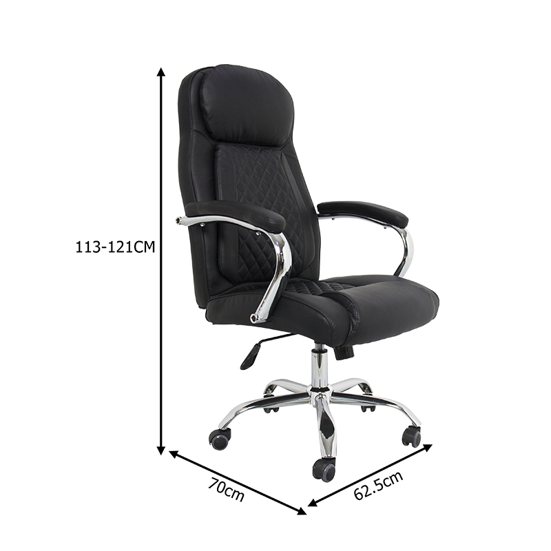 Καρέκλα γραφείου διευθυντή Stoldi pakoworld pu μαύρο 62.5x70x113-121εκ