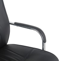 Καρέκλα επισκέπτη Biani pakoworld μαύρο pu-πόδι χρωμίου 57.7x70x101εκ